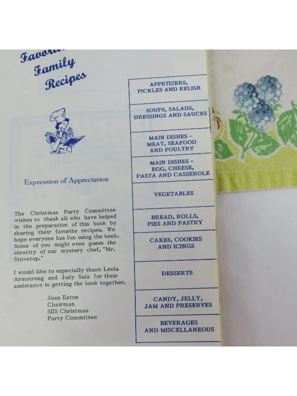 Favorite Recipes From Our Best Cooks Cookbook 1985 Christmas Party Committee